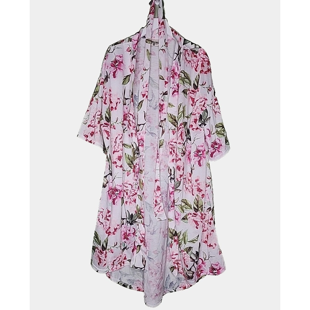 Show Me Your MuMu Robe O/S Multi Floral 3/4 Sleeve Belted Loungwear Pajamas